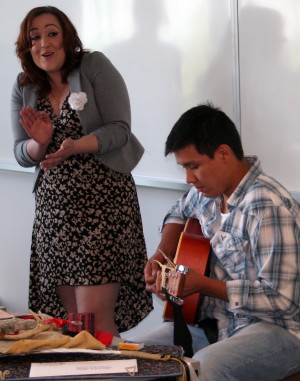 Nino Folino and Greg Ritchie perform an Adele song at the 2103 Aboriginal Arts Awards event held at Georgian College's Indigenous Resource Centre Friday June 21. 