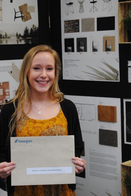 Leanne Hollingworth with her project at the DVA Scholarship show