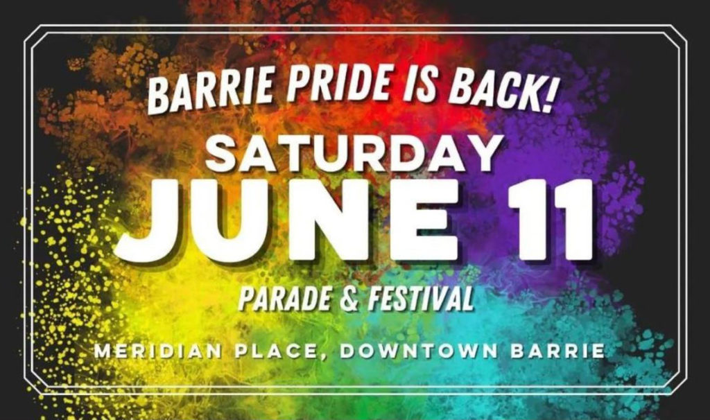 Barrie Pride Parade and Festival is Saturday, June 111