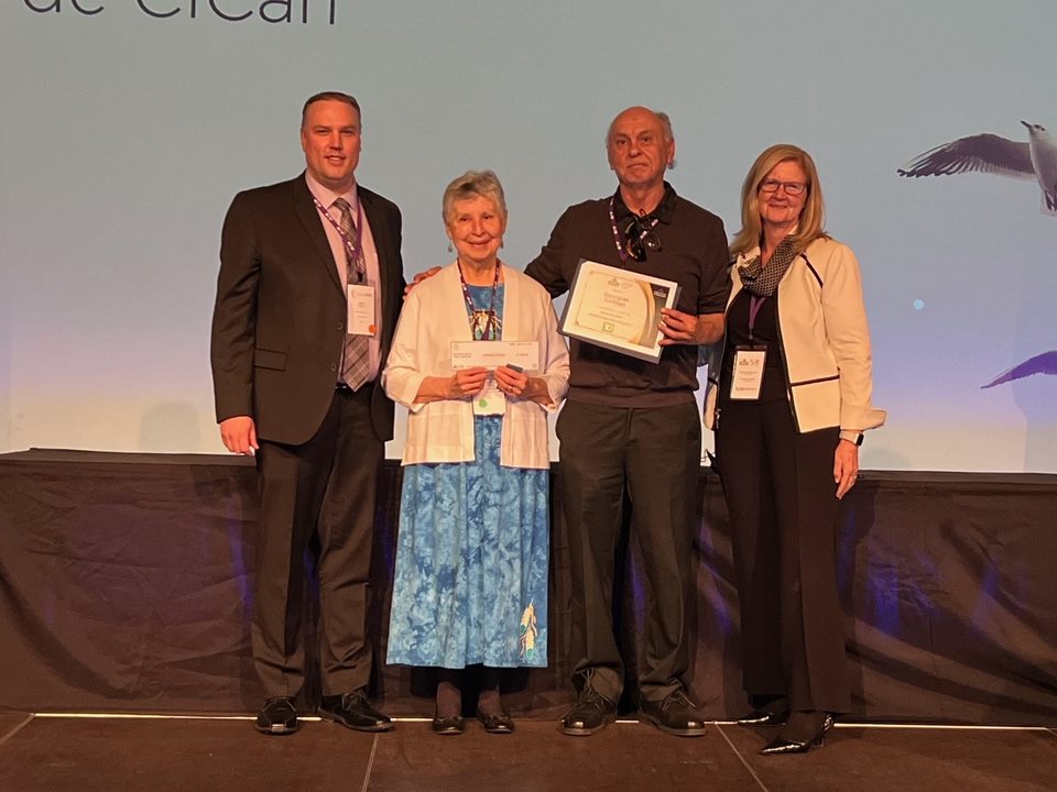 Kevin Weaver, Vice President Academic; Ernestine Baldwin, Visiting Elder; Greg McGregor, Manager, Indigenous Services and Access Programs; and Dr. MaryLynn West-Moynes, President and CEO, were all on hand to accept the award at the CICan conference held in Halifax