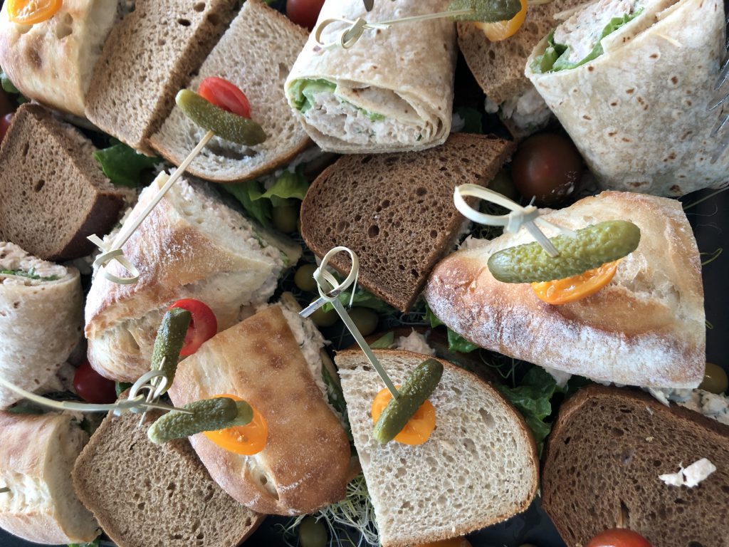 Sandwiches on assorted breads