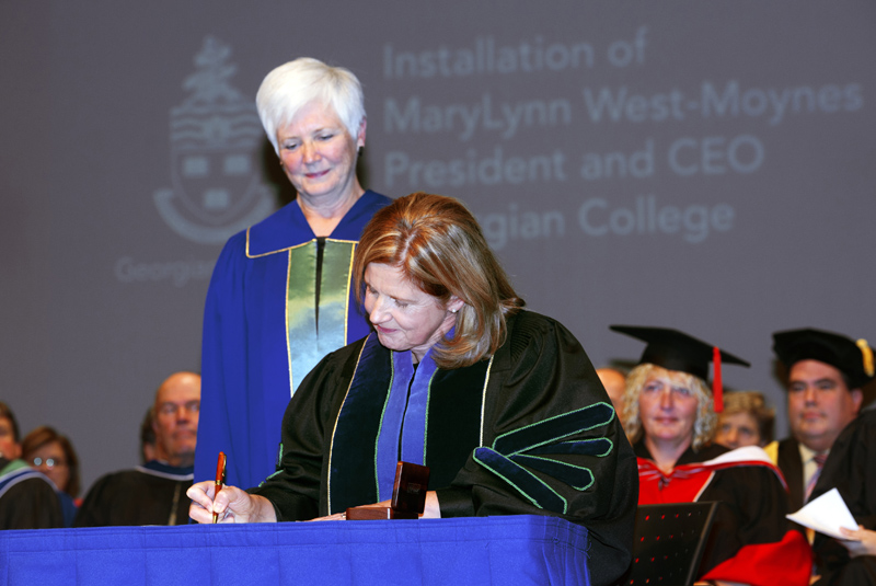 Georgian President & CEO MaryLynn West-Moynes sign declaration