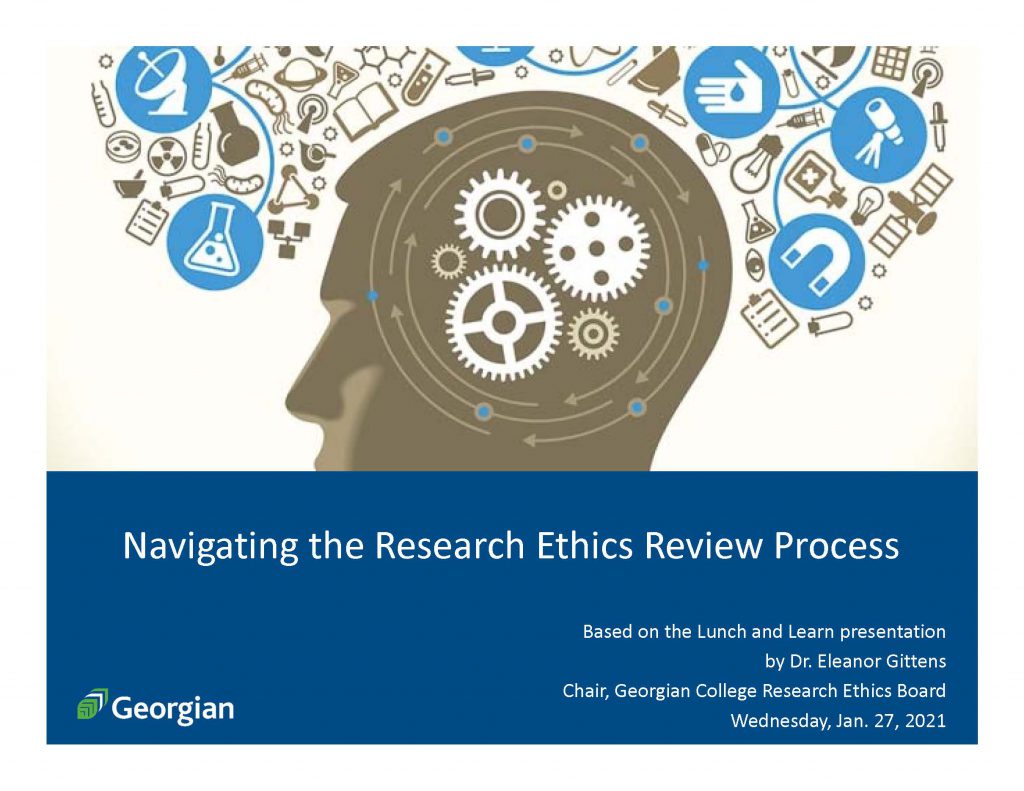 Cover slide for presentation Navigating the Research Ethics Review Process
