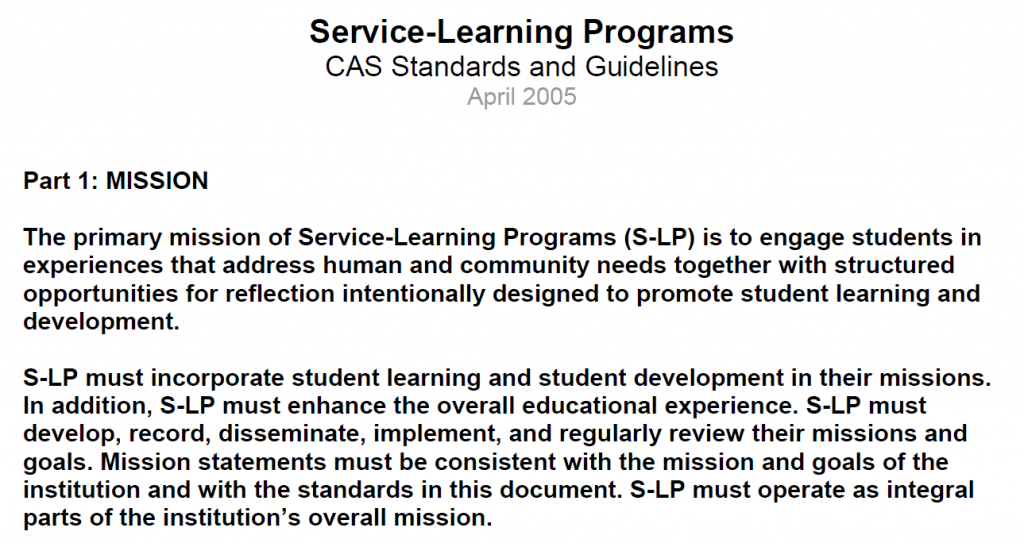 Link to Service-Learning Programs Guide
