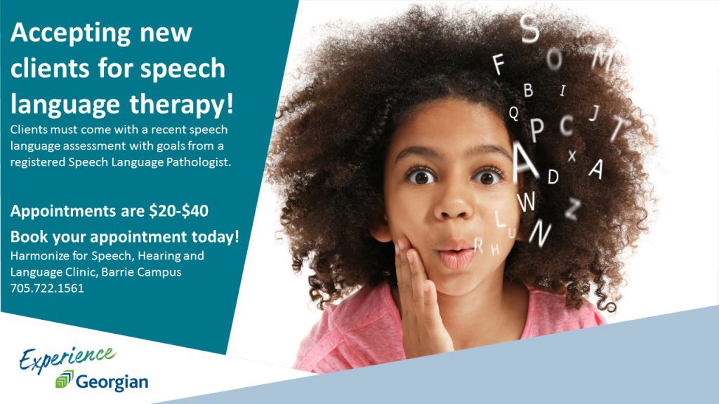 Speech language therapy offered at Georgian's Harmonize for Speech, Hearing and Language Clinic