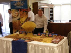 A rep from Italpasta stands by his booth