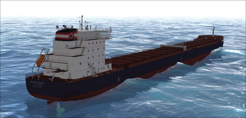 Computer generated model of a marine freighter