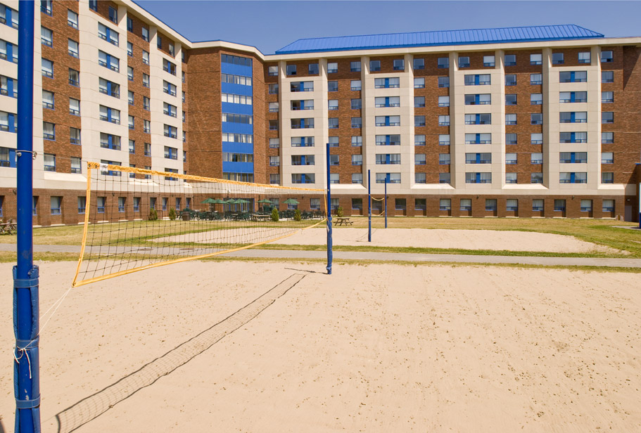 Two sand volleyball courts