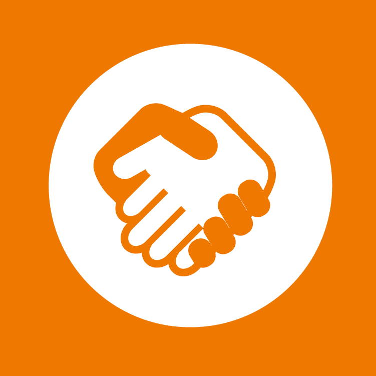 Volunteer changemaking pathway; icon of a handshake