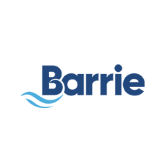 City of Barrie logo, featured a wave design under the "B"