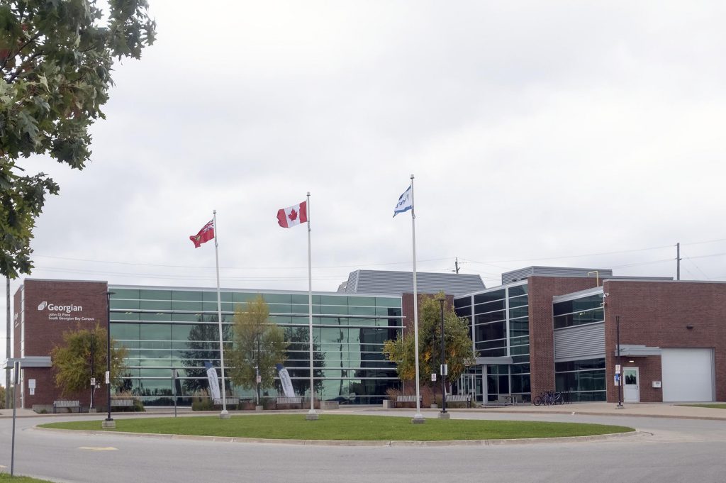 South Georgian Bay Campus from the outside on a cloudy day