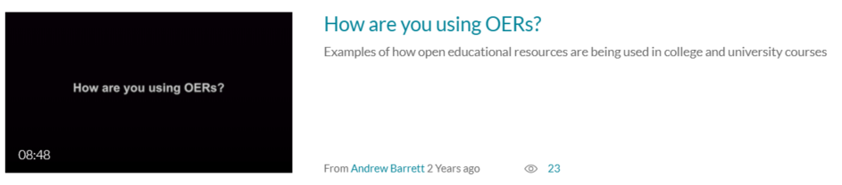 Evaluating OER video interview link