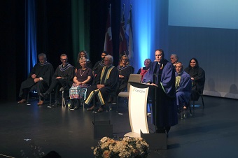 President and CEO Kevin Weaver addresses the crowd during his installation as Georgian College’s sixth president.