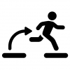 icon of a stick person moving from one platform to another