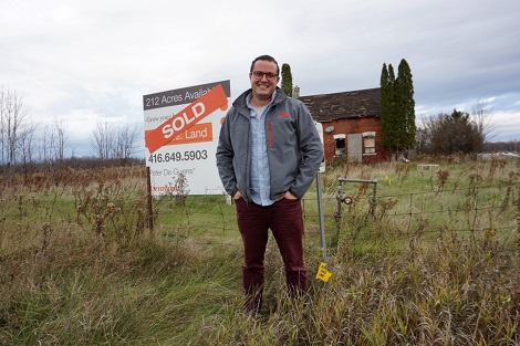 Geoff Campbell, managing partner of Oakleigh Developments, stands in front of the Line 7 property in Oro-Medonte that will be home to Oro Station, an automotive innovation ark. Jessica Owen/Orillia Matters File Photo