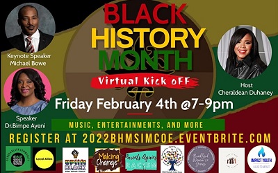 Image advertising Black History Month kick-off celebration on Feb. 4