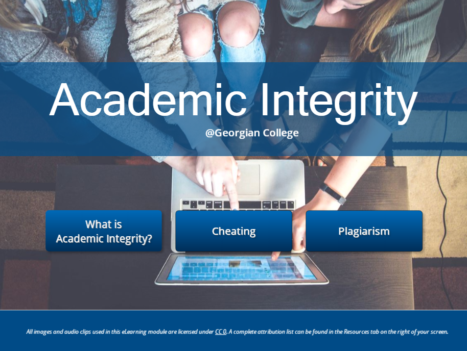 Academic Integrity Module Splash screen