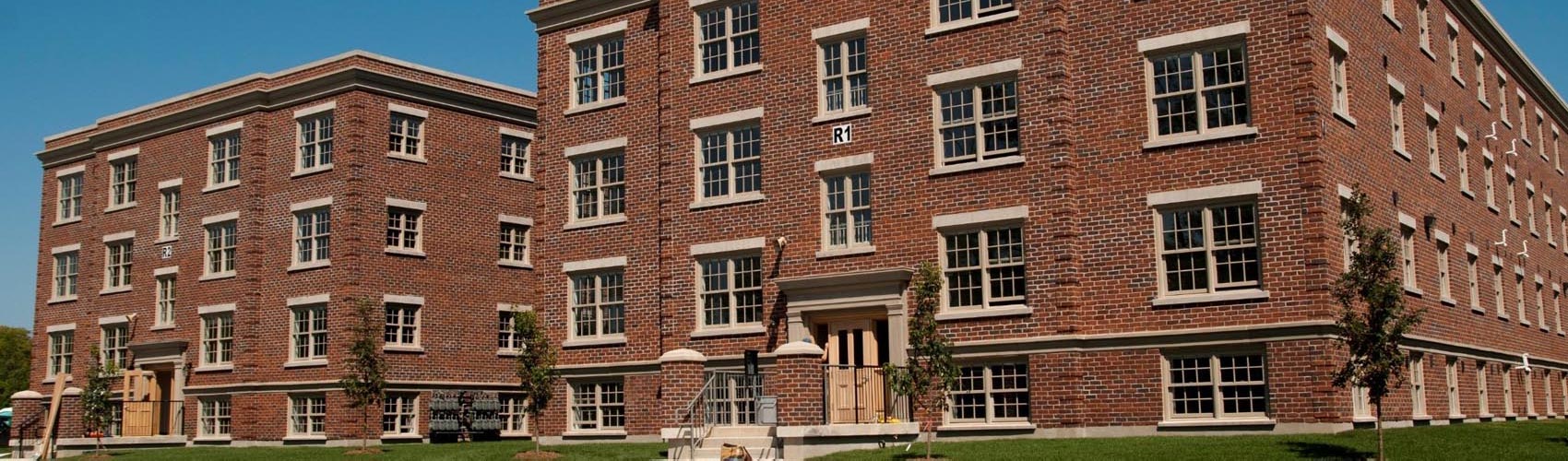 Exterior of the student residence buildings at the Georgian College Orillia Campus