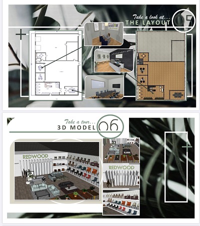 Interior Decorating students design concepts for Redwood Furniture Bank