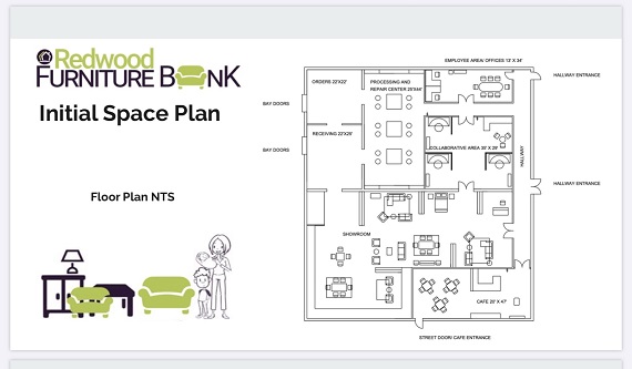 Space plan for Redwood Furniture Bank