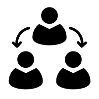 icon of three people working together as a group