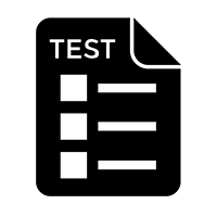 icon of a test paper with three bulleted items