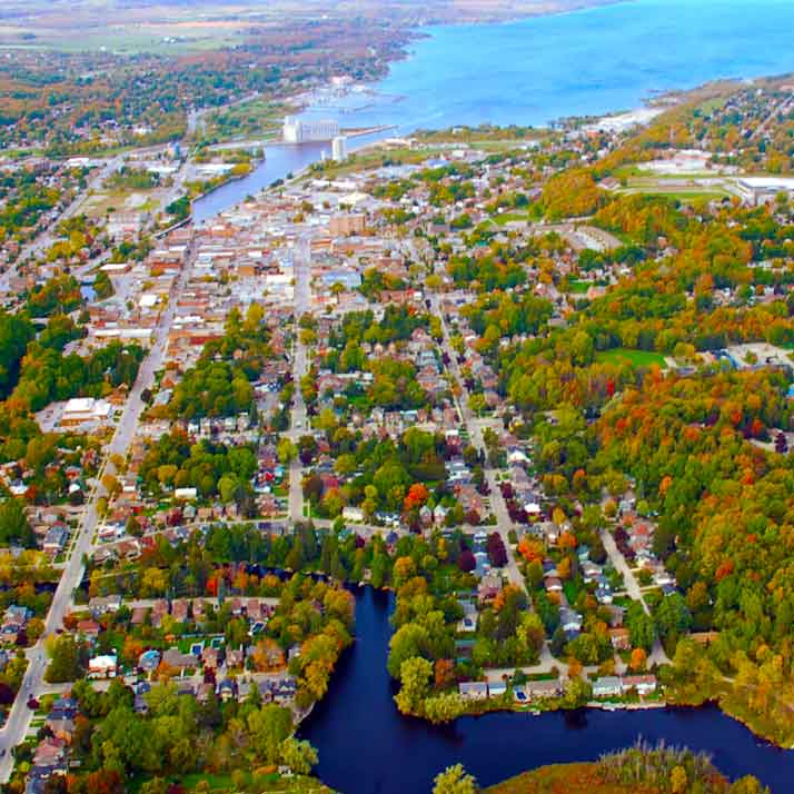 Arial view of owen sound