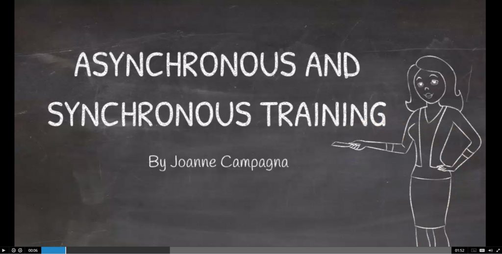 Asynchronous and synchronous training, by Joanne Campagna
